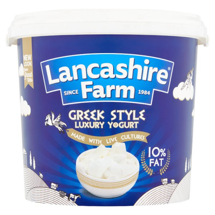 Lancashire Farm Greek Style Luxury Yogurt 5kg wholesale catering tub thick creamy yogurt for professional kitchens and hospitality use