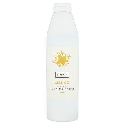 Simply Mango Flavour Topping Sauce 1kg bottle for desserts, milkshakes and catering use