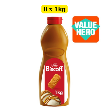 Biscoff Topping 8 x 1kg wholesale case caramel biscuit dessert sauce for catering and dessert service