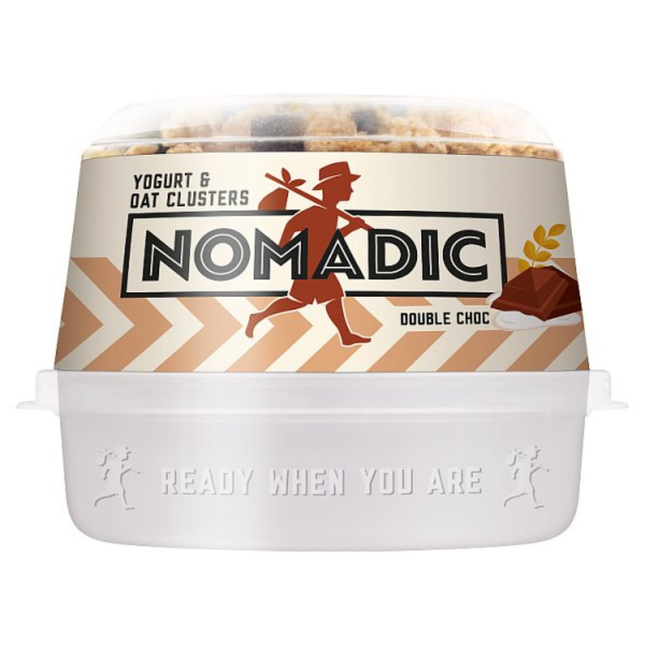 Nomadic Yogurt & Oat Clusters Double Choc 169g chilled yogurt breakfast and snack pot
