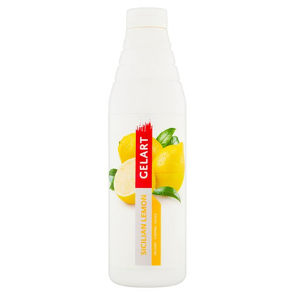 GELART Sicilian Lemon Dessert Topping Sauce 1kg bottle for desserts, ice cream and catering use