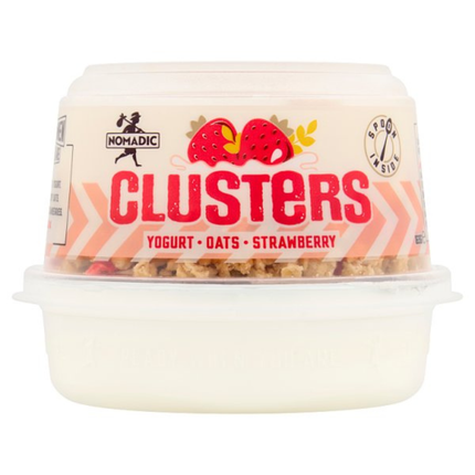 Nomadic Clusters Yogurt, Oats & Strawberry 169g chilled yogurt breakfast and snack pot