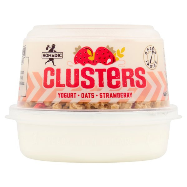 Nomadic Clusters Yogurt, Oats & Strawberry 169g chilled yogurt breakfast and snack pot