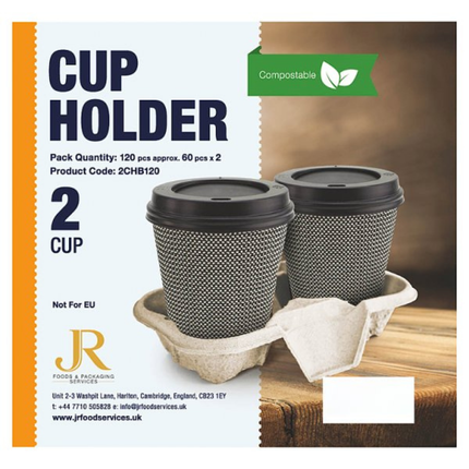 JR Foods & Packaging Services 120 2 Cup Holders disposable takeaway drink carriers