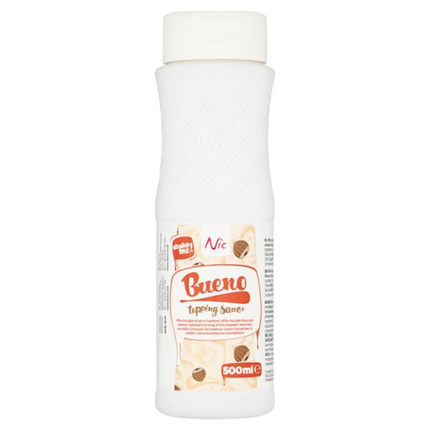 NIC Bueno Topping Sauce White Chocolate and Hazelnut 500ml creamy dessert topping for cafés and hospitality businesses