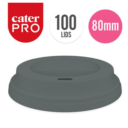 CaterPro 100 Plastic PP Sip Lids 80mm disposable takeaway coffee cup lids