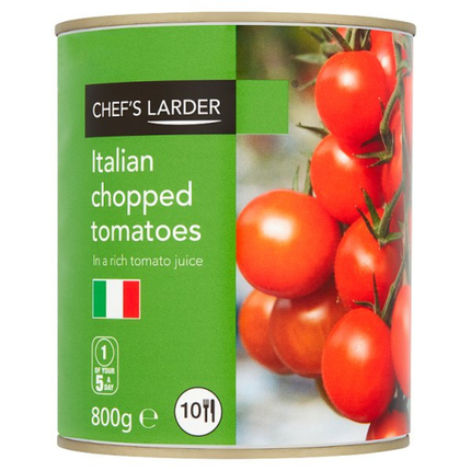 Chef's Larder Italian Chopped Tomatoes in a Rich Tomato Juice 800g catering tin