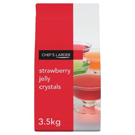 Chef's Larder Strawberry Jelly Crystals 3.5kg bulk catering pack for foodservice dessert preparation