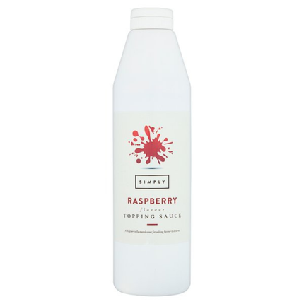 Simply Raspberry Flavour Topping Sauce 1kg bottle for desserts, drinks and catering use