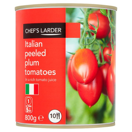 Chef's Larder Italian Peeled Plum Tomatoes in a Rich Tomato Juice 800g catering tin
