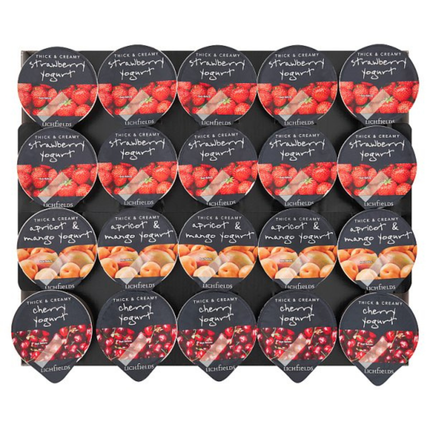 Lichfields Thick and Creamy Yogurt 20 x 125g wholesale case of individual yogurt pots for hospitality and catering