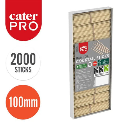 CaterPro 2000 Bamboo Cocktail Sticks for cocktails canapés food presentation and catering service