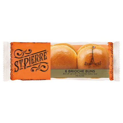 St Pierre brioche buns 6 pack soft French style bread rolls for sandwiches burgers and brunch meals