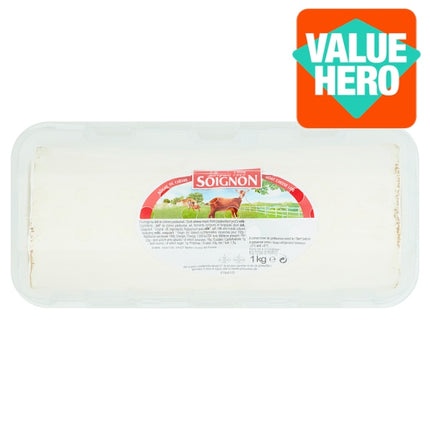 Soignon goat cheese log 1kg authentic French goats cheese for salads cheeseboards and catering kitchens