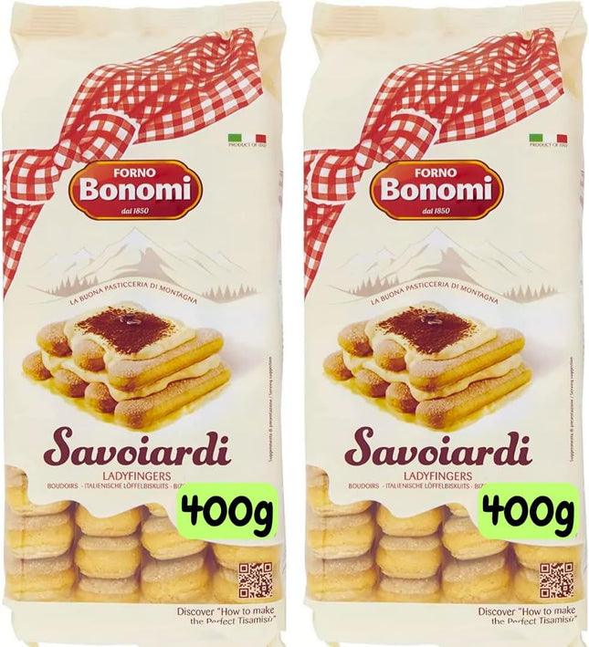 Forno Bonomi Savoiardi Biscuits 2x 400g | Italian Lady Fingers for Tiramisu