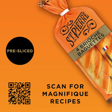 St Pierre 4 Brioche Baguettes 7 x 4 Pack | Bulk French Style Brioche Baguettes