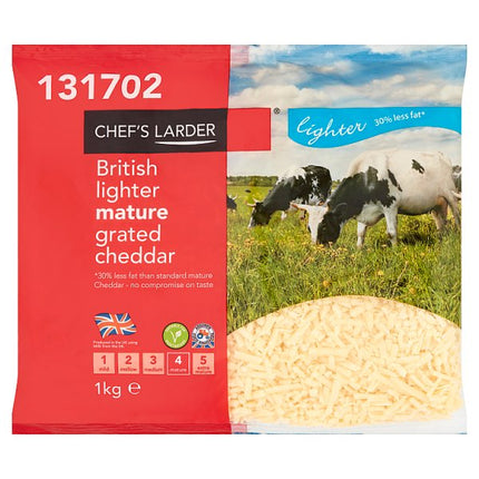 Chef's Larder British Lighter Mature Grated Cheddar 1kg
