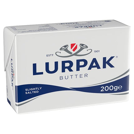 Lurpak Slightly Salted Butter 200g Case of 10 | Premium Butter Blocks for Catering & Hospitality