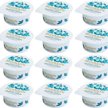 Rodda's Classic Cornish Clotted Cream portions pack containing 12 individual 40g cream pots for afternoon tea and hospitality service