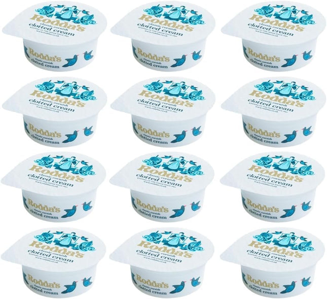 Rodda's Classic Cornish Clotted Cream portions pack containing 12 individual 40g cream pots for afternoon tea and hospitality service