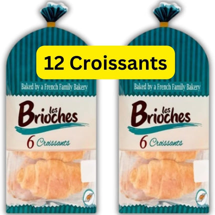 Les Brioches Individually Wrapped Butter Croissants – 2 Packs of 6 Croissants (Wrapped in Pairs)