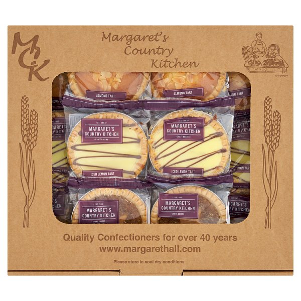 Margaret's Country Kitchen assorted tartlets wholesale pack containing 12 sweet pastry tartlets