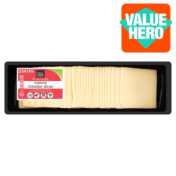 Chef's Larder Mature Cheddar Slices 1kg