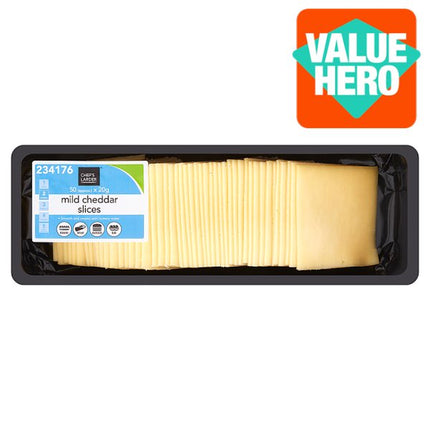 Chef's Larder Mild Cheddar Slices 1kg