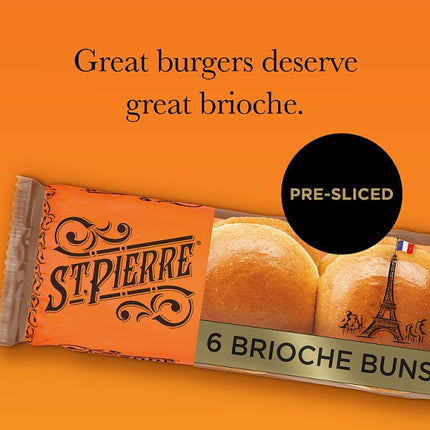 St Pierre Brioche Buns Case of 7 x 6 | French Style Brioche Rolls for Catering & Hospitality