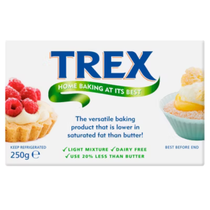 Trex Vegetable Fat 250g Case of 12 | Dairy Free Baking Block