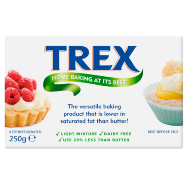 Trex Vegetable Fat 250g Case of 12 | Dairy Free Baking Block