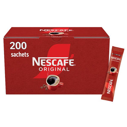 NESCAFÉ Original instant coffee sachets catering pack containing 200 individually wrapped 1.8g coffee sticks for offices hotels and hospitality use