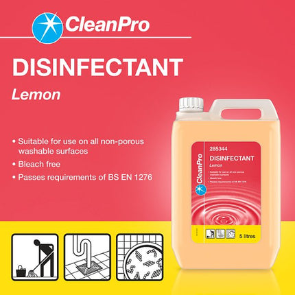 CleanPro Lemon Disinfectant 5 Litre | Wholesale Multi-Purpose Disinfectant Cleaner