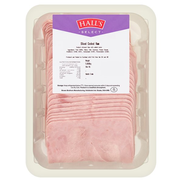 Hall's Select Sliced Cooked Ham 1kg