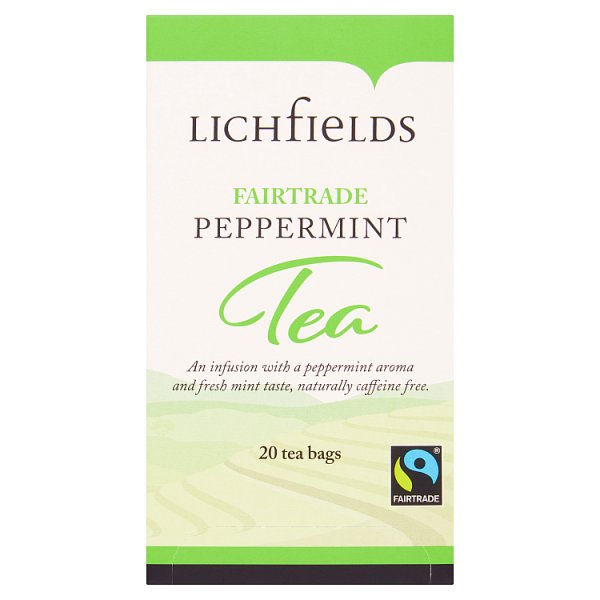Lichfields Fairtrade Peppermint Tea Bags case of 1 x 20 bags wholesale herbal tea for cafés hotels restaurants and catering businesses