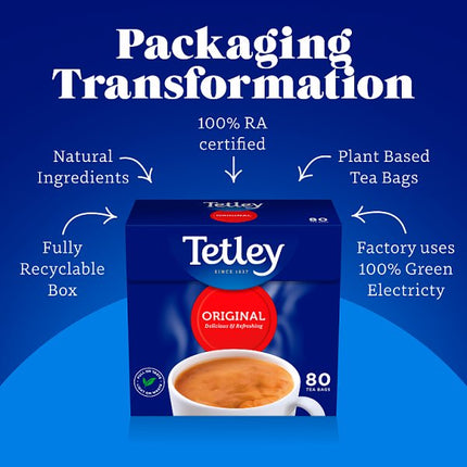 Tetley Original Tea Bags 6 x 160 Bags | Bulk Black Tea Bags for Catering & Hospitality