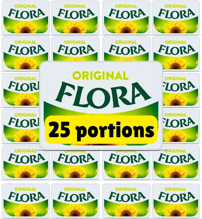 Flora Vegan Spread Mini Portions – Dairy Free Spreadable Butter Alternative (25 Portions)