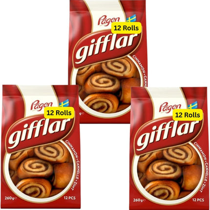 Cinnamon pastry rolls multipack containing 3 bags of 12 sweet cinnamon bakery rolls for breakfast and snacking