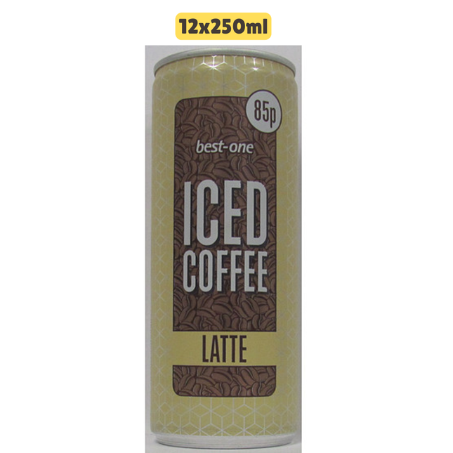 Best In Iced Coffee Latte PMP wholesale case containing 12 cans of ready to drink iced coffee beverage