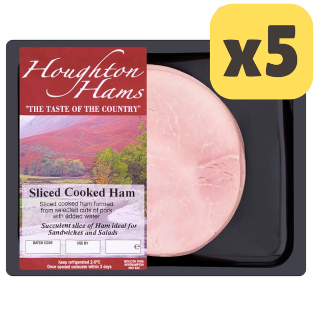 Houghton Hams Sliced Cooked Ham [CASE OF 6x550g]