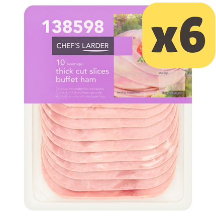 Chef's Larder 10 Thick Cut Slices Buffet Ham [CASE OF 6x500g]