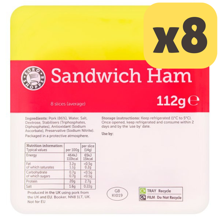Euro Shopper Sandwich Ham 8 Slices (Average) [CASE OF 8x112g]