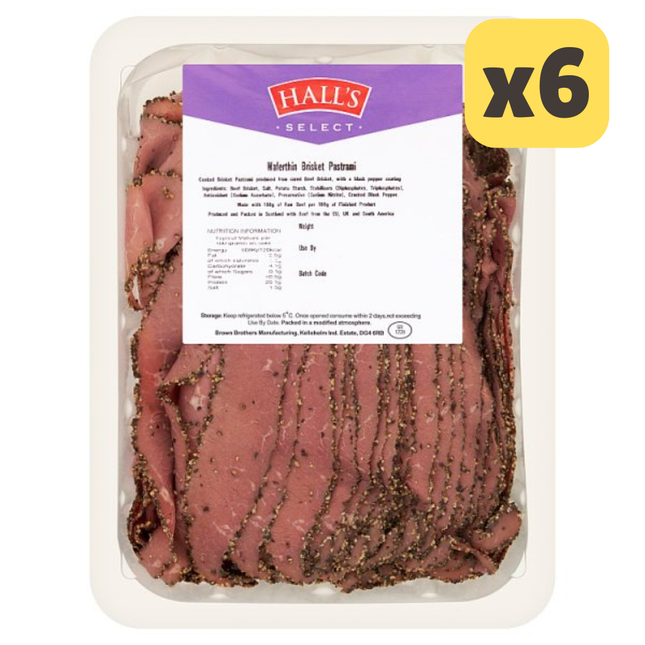 Hall's Select Waforthin Brisket Pastrami 500g [CASE OF 6x500g]