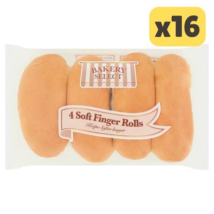 Bakery Select 4 Soft Finger Rolls [CASE OF 16x4 ROLLS]