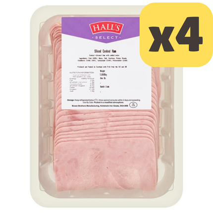 Hall's Select Sliced Cooked Ham [CASE OF 4x1KG]