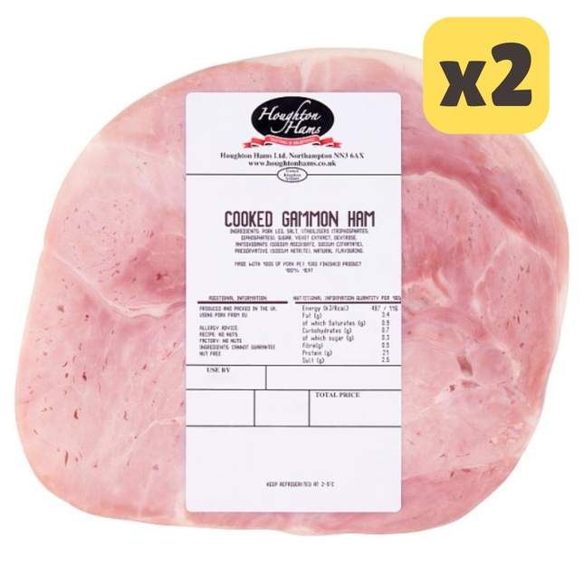 Houghton Hams Cooked Gammon Ham [CASE OF 2x2.700kg]