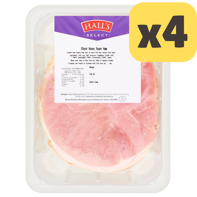 Hall's Select Sliced Honey Roast Ham [CASE OF 4x1kg]
