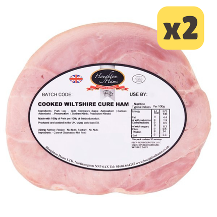 Houghton Hams Cooked Wiltshire Cure Ham [CASE OF 2x2.7kg]