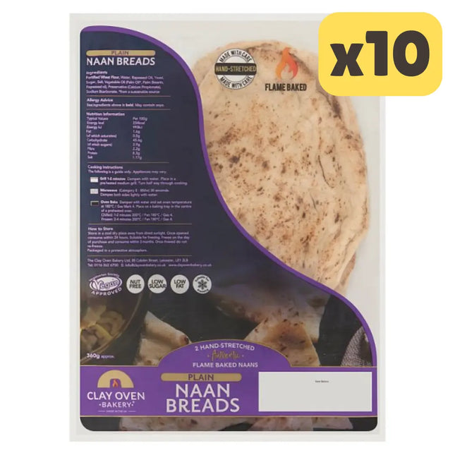 Clay Oven Bakery 2 Plain Naan Breads [CASE OF 10x2 NAAN] The Catering Mart