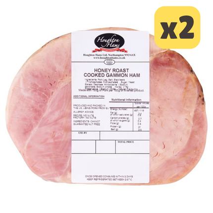 Houghton Hams Honey Roast Cooked Gammon Ham [CASE OF 2x2.7kg]